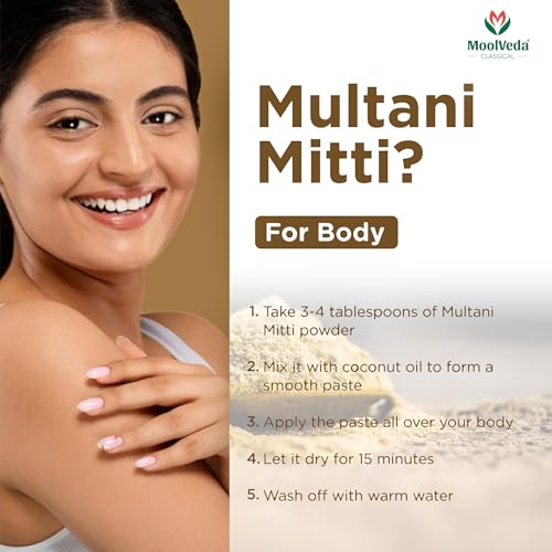 Image of Pure & Natural Herbal Multani Mitti for Face, Skin Whitening, Face mask and Facial, Skin Care, and Glowing Dry Skin, 100gm