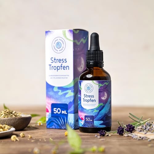Stresstropfen - natürliches Stress-Management & Entspannung mit Myo-Inositol, Zink, adaptogenen Kräutern, Wurzeln & Pilzen wie Schisandra, Rosenwurz, Reishi, Ashwagandha & B12 - vegan - 50ml Tropfen