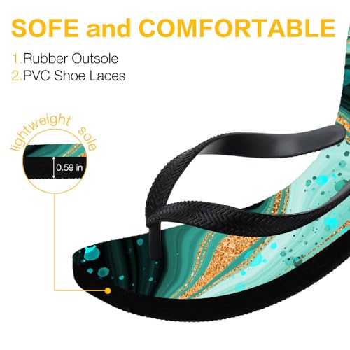 Unisex Flip Flops Beach Rubber Comfortable Cushion Walking Thong Sandals Yoga Mat Light Vacation Non-Slip Bathroom Shower Shoes Casual Summer Two-Tone Slippers Indoor Outdoor Soles2