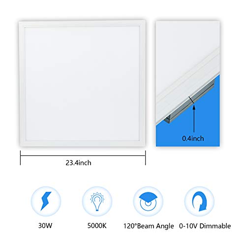 Sokply 2X2 Ft Led Flat Panel Light 30W 5000K, 1-10V Dimmable Drop Ceiling Light Led Fixture For Home Office Hotel School - 2 Pack (Dlc & Ul Certified) #TOP1