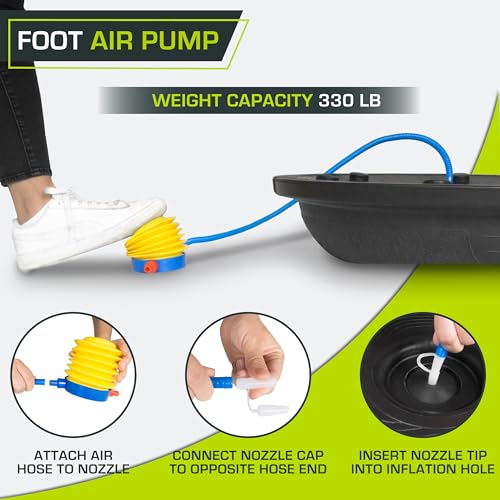 Image of ProsourceFit Balance Trainer Stability Exercise Half Ball with Resistance Bands and Pump for Yoga Aerobics Home Gym Workout