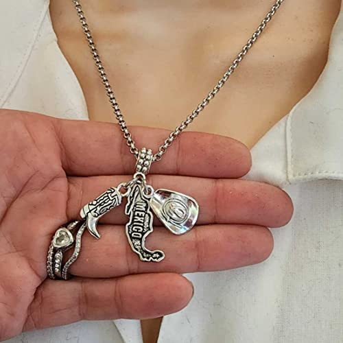 Mexican Travel Jewelry Gift, Bracelet Necklace Keychain With Map Of Mexico Charm #TOP2