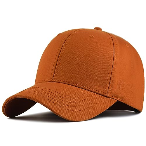 Oversize XXL Baseball Cap Cotton Big Head Hats Solid Color Large Head Hats Plus Size Hat Adjustable 23-25.5 Orange