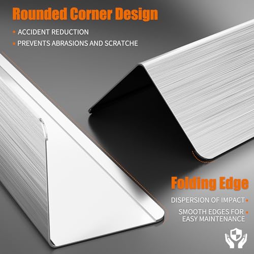 Image of 304 Stainless Steel Wall Corner Guards (10, Silver, 0.5x0.5x96) No adhesivey