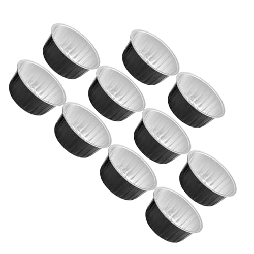 Healeved Recipientes Calentadores de Cera de Aluminio Negro 80g 10 Unidades para Depilación Profesional, Cuencos Portátiles para Derretir Cera, Suministros de Spa Hogar y Salón
