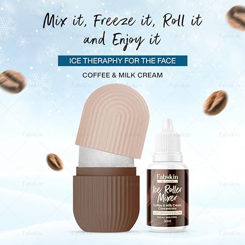 Image of Fabskin Ice Roller For Face, Neck and Body | Ice Rollers for Face Massager | Face Ice roller for Men & Women | Ice Cube Facial Roller Kit | For Skin Moisturizing & Soothing (Coffee)