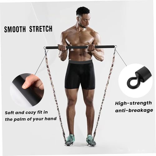 Bâton de Pilates 3 sections avec écarteur à boucle pivotante 360°