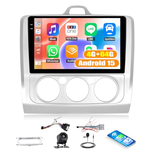 GOHHDL Radio adatta ai veicoli Ford ------ Questa autoradio è destinata alle Ford Focus Exi MT 2 3 Mk2/Mk3 2004-2011. Integra 4 GB di RAM + 64 GB di ROM e il sistema Android 15, garantendo un funzionamento fluido e una risposta più rapida