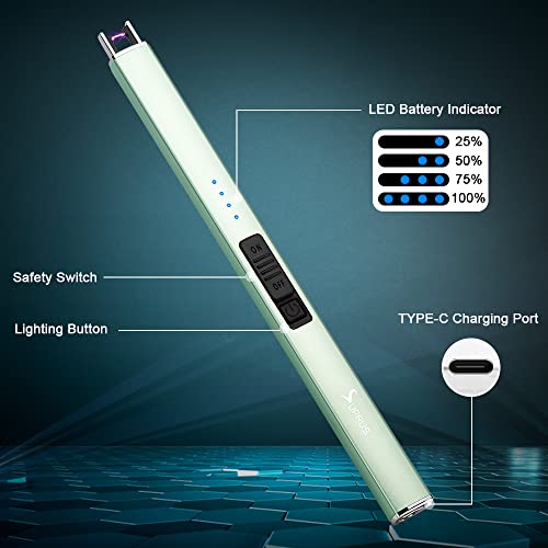 image for SUPRUS Electric Lighter Arc Windproof Flameless USB Rechargeable Light