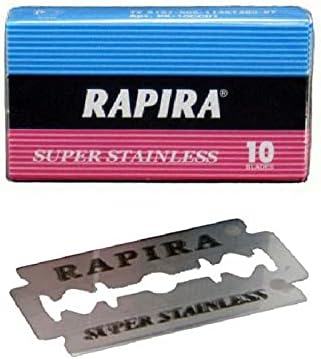 10 Rapira Super Stainless DE Blade, 1 pack of 10 (10 blades)