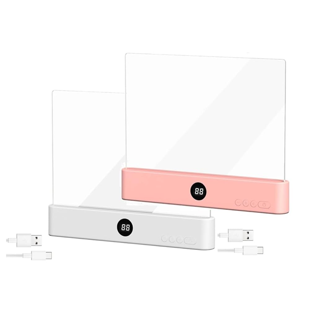 Hndhbfgrt Clear LED Book Light Rechargeable 2PCS Dimmable Panel Plate Book Lamp for Reading in Bed At Night with Timer