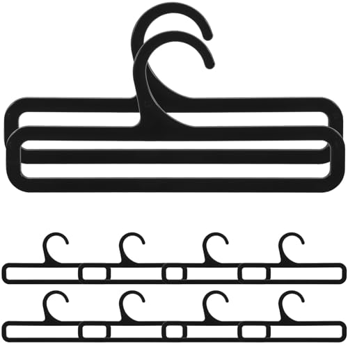 Genérico Organizador de Perchas de Plástico Negro 10 Unidades para Bufandas, Corbatas y Cinturones, Colgador Rectangular Multifuncional para Armario y Exhibición en Hogar