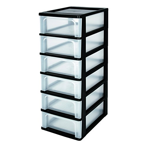 Iris Ohyama, Aufbewahrungsturm, Organizer, 6 Schubladen à 7 L, A4-Format, transparent, Büro, Wohnzimmer - Organizer… - Image 3