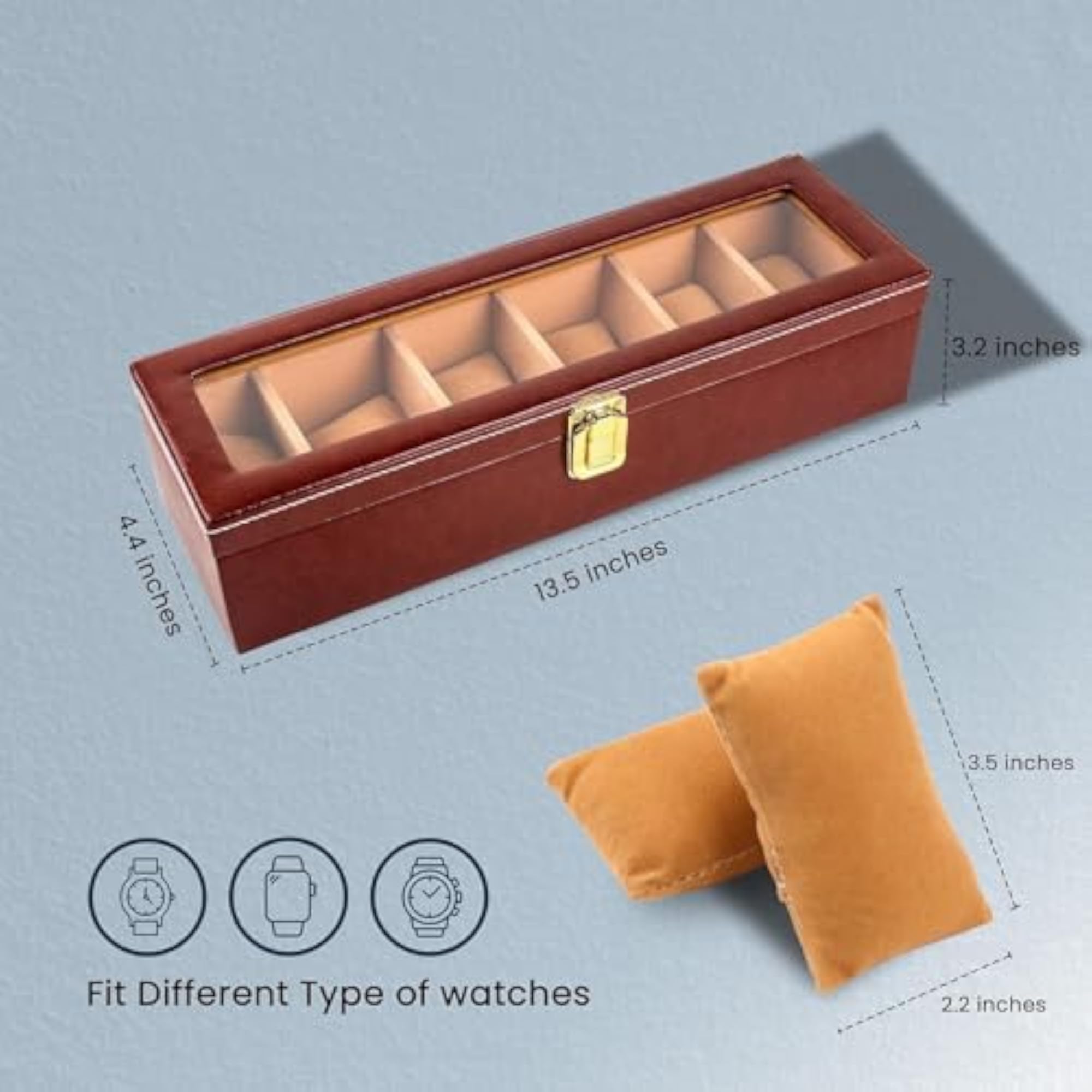 2 Pcs Watch and Bracelet Organizer Box, 6 Slots