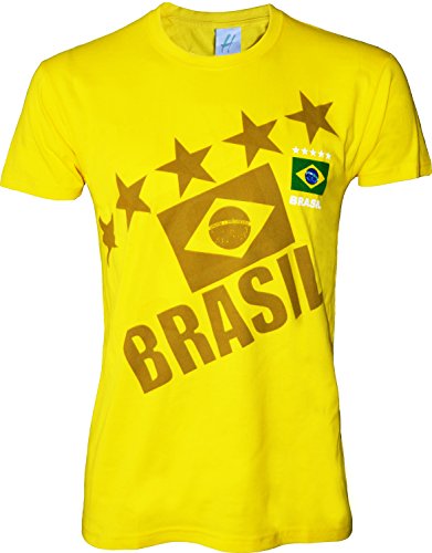 A chacun son Pays T-Shirt BRESIL - Football - Taille Enfant garçon 10 Ans