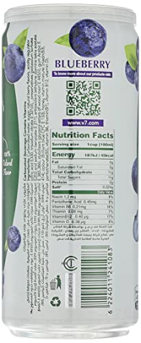 V7 vitamin sparkling drink 100% natural flavors - blueberry 300ml