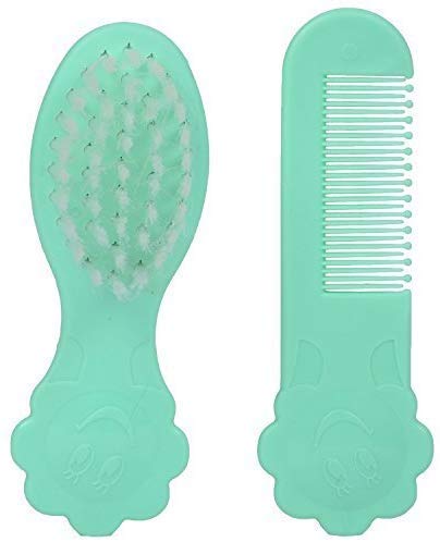 Image of Grooming Comb & Brush Set for Babies /Infants /Toddlers /Newborns-Green.