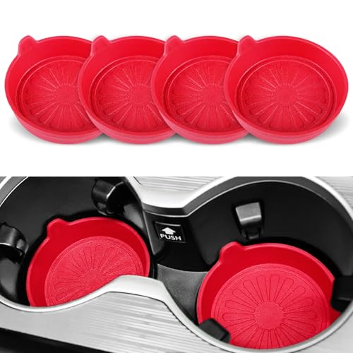 Portavasos para Carro SINGARO 4 Unidades Silicona Rojo