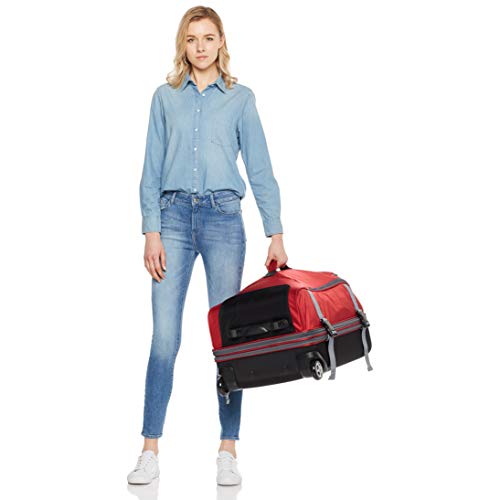 Amazon Basics Rolling Travel Duffel Bag Luggage with Wheels, Medium, Red