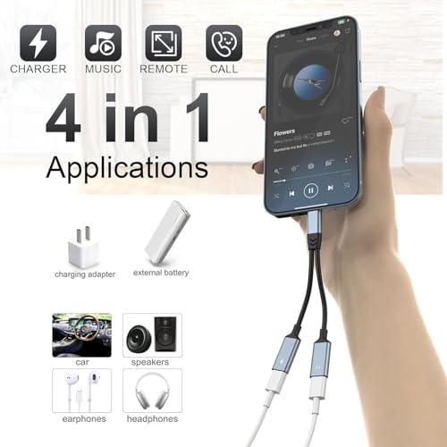 Divisor Lightning dual para iPhone con conector de carga sincronización y audio 4