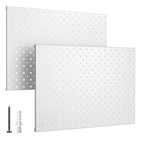 EVERHANGER Metal Pegboard Panels, Heavy Duty Pegboard Wall Organizer, Garage Wall Panels, Tool...