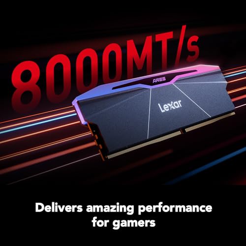 Image of Lexar 48GB (2x24GB) ARES RGB DDR5 RAM 8000MT /s CL40 1.35V Desktop Memory - Intel XMP 3.0 Compatible, Black (LD5U24G80C40BR-RGD)