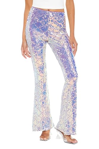 Forever 21 Women's Iridescent Sequin High-Rise Pants2