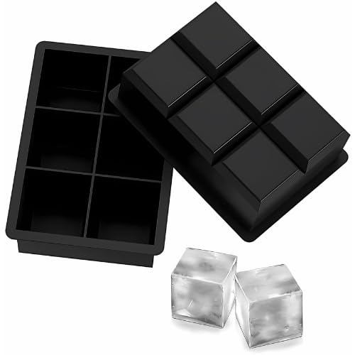 ice Trays for Freezer by [DAOME] BPA Free 6 Big Ice Cube Mold Giant Jumbo Large Food Grade Silicone Ice Cube Square Tray Mold DIY Ice Maker Ice Cube Tray,1 Pcs (Black) (B0CXF2LKBV) Amazon Price History, Amazon Price Tracker