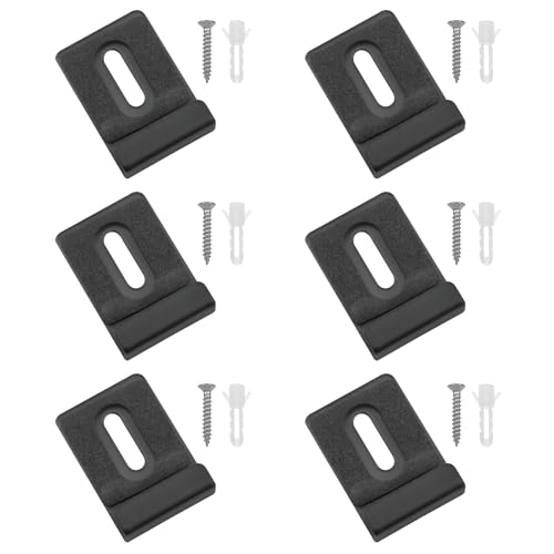 Image of Lovelysp Metal Mirror Clips Wide Channel Mirror Hanger Clip Kit Heavy Mirror Mounting Hardware Hanging Kit (Black) -6PCS