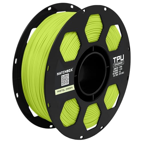 HATCHBOX Pastel Green TPU 3D Printer Filament, 1.75mm, 1kg Spool, Dimensional Accuracy +/- 0.03mm, 3D Printing Filament