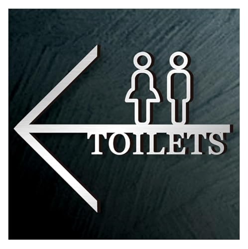 Panneau de toilettes acrylique multicolore fléché 30x23cm - 4