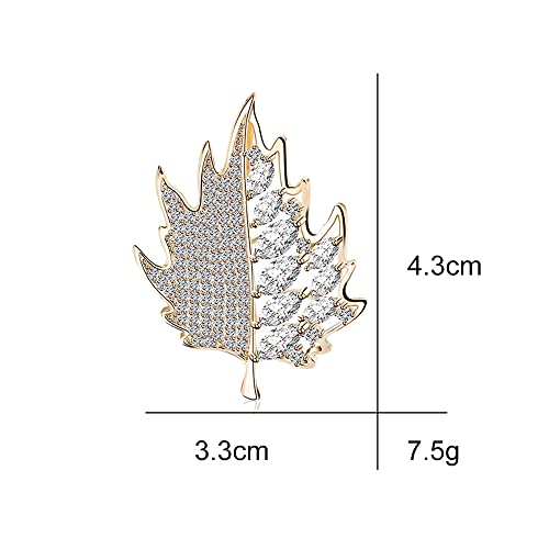 Image of Leaf Brooch Pin Corsage, Sweater Dress Shawl Elegant Jewelry Accessory Decor for Wedding Birthday Party Christmas Gift (Style 2)