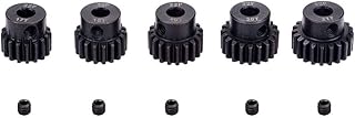 KingVal-Replacement 5Pcs 32Dp 5Mm 17T 18T 19T 20T 21T Steel Pinion Motor Gear Compatible with 1 8 Rc Car Brushed Brushless Motor 17 21T