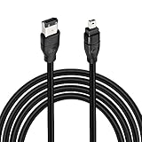 MEIRIYFA Firewire IEEE 1394B 6 Pin Male to 4 Pin Male Cable, Firewire 400 to Firewire 400 4 Pin to 6 Pin High Speed 400 Mbps for Printer, Scanner, Digital Camera (1.8M, Black)