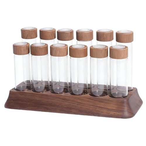AlluraPet Botes de Cristal para Almacenamiento de Café 100ml (3.4 fl oz) - 6 Unidades con Tapa Sellada para Granos, Especias o Viaje- 6 S 6 L
