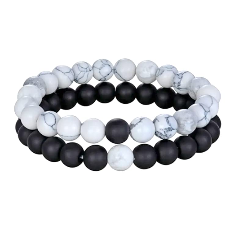 See full amazon price history chart for SALVE 2 Pcs Black and White Beads Bracelet Set of Two | Natural Stone Healing Reiki Feng Shui Beaded Bracelet For Couples, BFF | Gifts for Women and Men Unisex Jewellery SALVE 2 Pcs Black and White Beads Bracelet Set of Two | Natural Stone Healing Reiki Feng Shui Beaded Bracelet For Couples, BFF | Gifts for Women and Men Unisex Jewellery (B0C5DJQ59G) Amazon Price History, Amazon Price Tracker