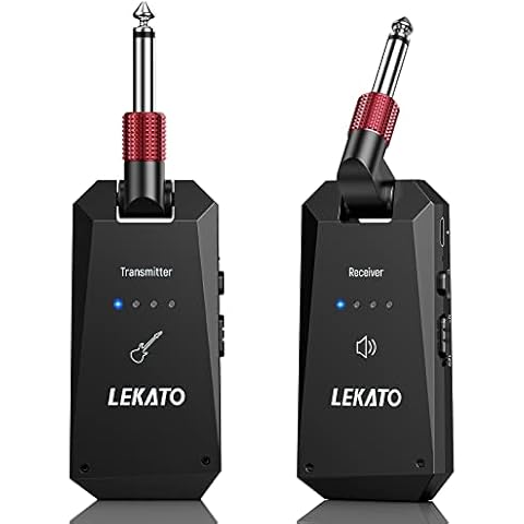 LEKATO 5.8 GHz WS-90 Guitar Wireless Transmitter Receiver Guitar Wireless System Cordless Guitar Cable Wireless Bass Lead for Guitar Bass Musical Instruments Cover