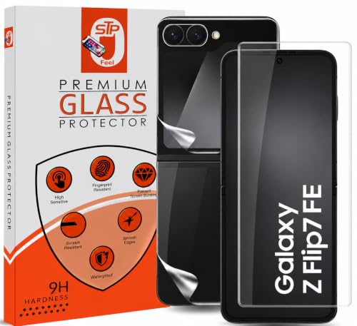 Image of STP FEEL 1 Pack Unbreakable Membrane Screen Protector Guard For Samsung Galaxy Z Flip 7 FE 5G, (6.7 Inch, Front and back) | Membrane Ultra Smooth Touch with Finger Print Support - 3 Months Warranty