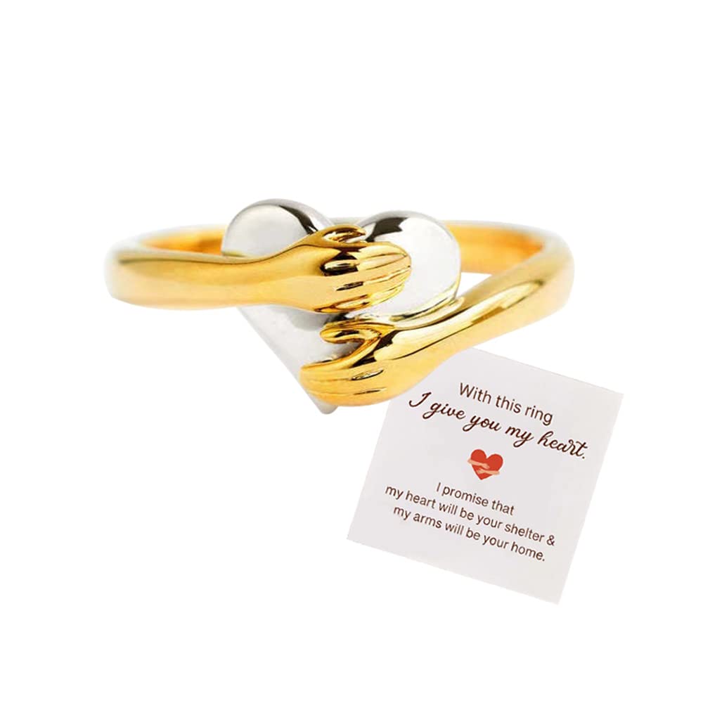 Anello Abbraccio In Argento 925 Regolabile - Simbolo D'Amore - Foto 5