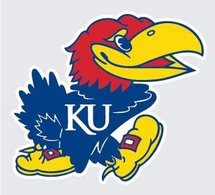 Kansas Jayhawks Big Jay Mascot Logo 4" Vinyl Decal Car Truck Sticker KU