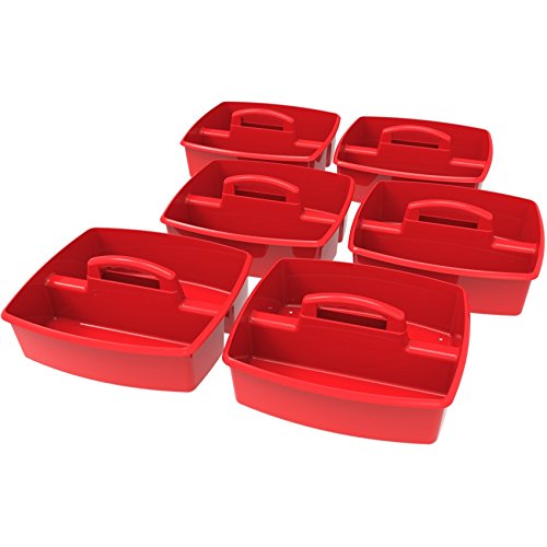 Image of Storex Storex Large Classroom Caddy,13 x 11 x 6.575 Inches, Red, Case of 6 (00954U06C)