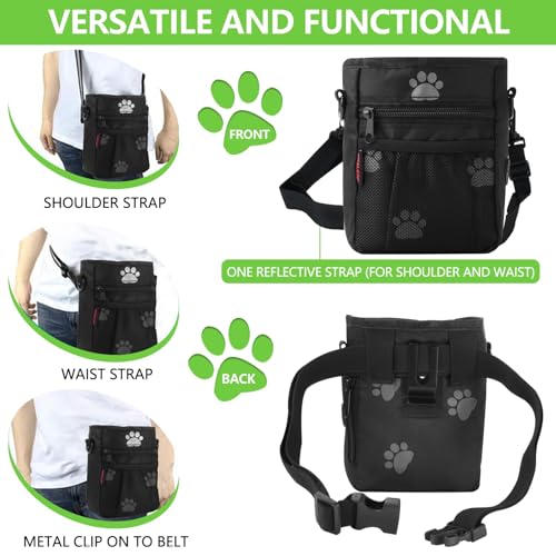 kissleaf Leckerlitasche für Hunde Futterbeutel Hundetraining für Doggy Puppy Walking/Training/Leine/Laufen, Große Kapazität Sturdy Tear-Resistant Easy to Clean