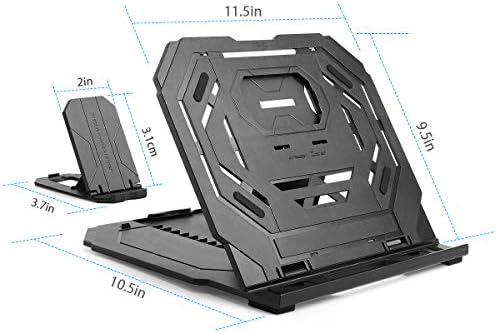 Drawing Tablet Stand, Laptop Stand, Foldable Stand for Tablet Display, 9 Levels Adjustable Angles with a Built-in Phone Holder, for 12-17 inch Drawing Tablet, Smartphones,Grey