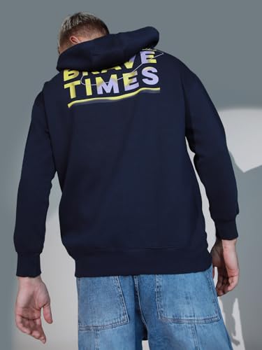 Image of Hubberholme Men Green Cotton Long Sleeves Regular Hood Sweatshirts HHMSSW23009