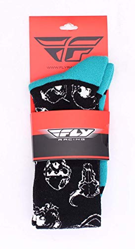 Fly Racing Unisex-Adult Mix Pro Socks Thick (Teal/Black, Small/Medium)