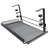 Honseadek Kabel-Management-Rack, Kabel-Organizer unter dem Tisch mit Loch, h&auml;ngendes Design, stabiler Karbonstahldraht, Aufbewahrung f&uuml;r B&uuml;ro und Zuhause, Schwarz, Gr&ouml;&szlig;e L