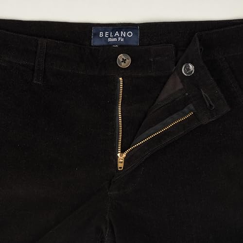 Image of BELANO Men Slim Fit Corduroy Cotton Stretch Chinos