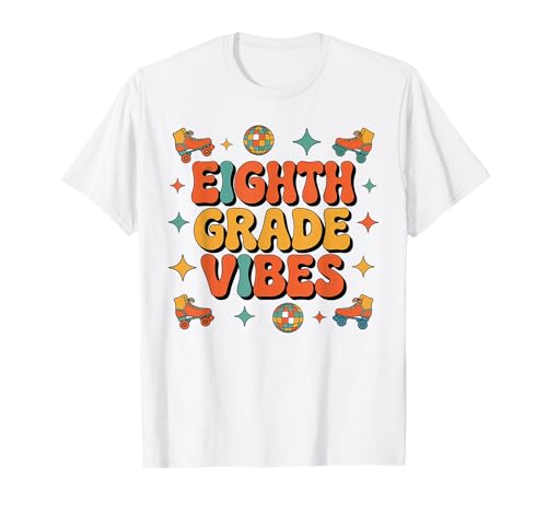 Eighth Grade 8th Grade Back to School Teacher Kids Groovy T-Shirt