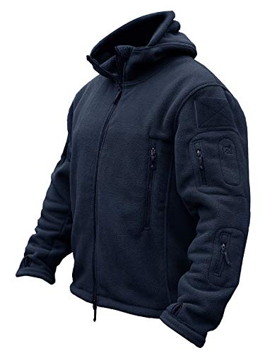 Men's Tactical Fleece Jacket (Large,Navy)