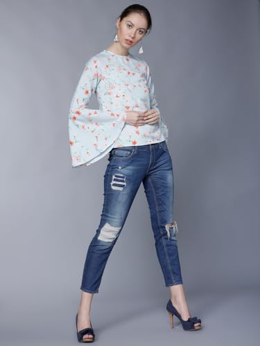 Image of Tokyo Talkies Women's Long Sleeves Round Neck Printed Tops| Stylish | Casual Wear